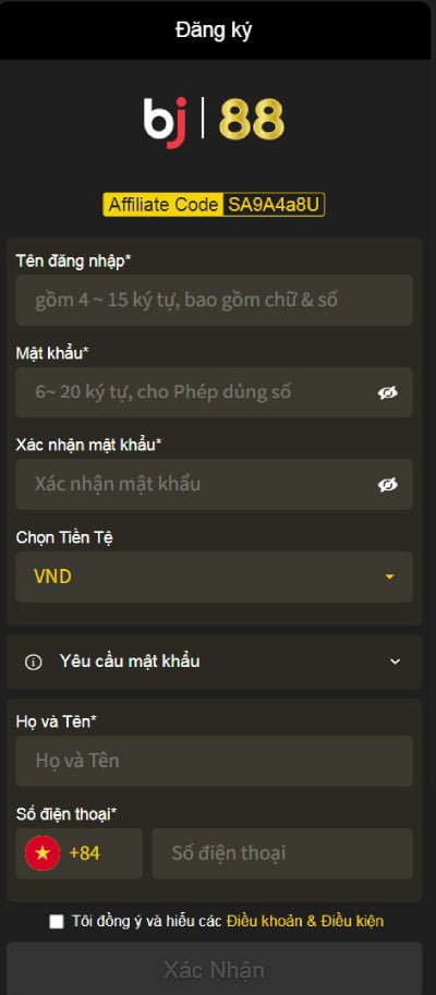 Đăng ký BJ88 cho PC